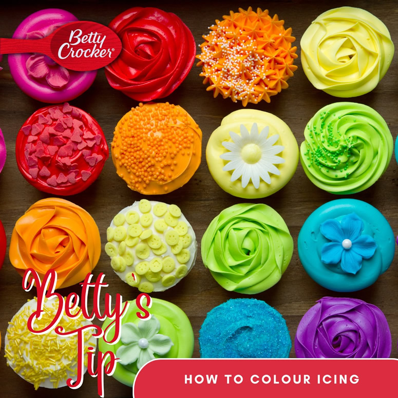 Betty's Tip: How to Colour Icing - Link to Instagram post