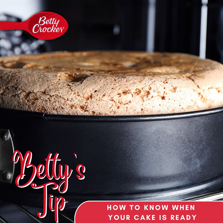Betty's Tip: How to Know When Your Cake is Ready - Link to Instagram post