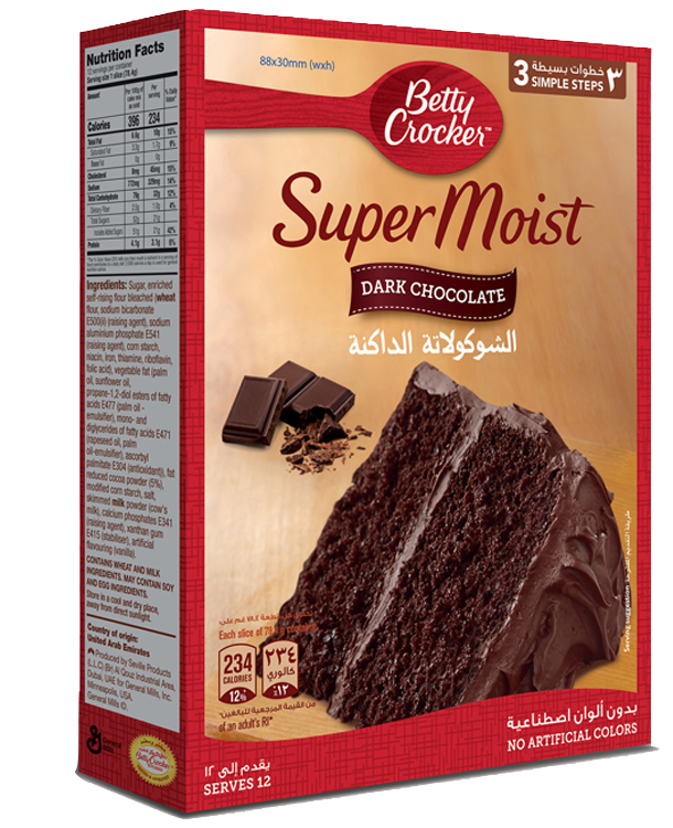 Supermoist Dark Chocolate Cake package