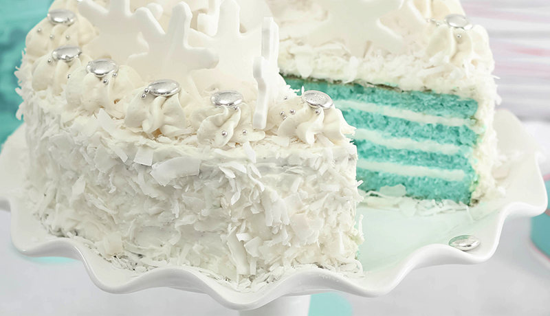 Blue Velvet Coconut Cake