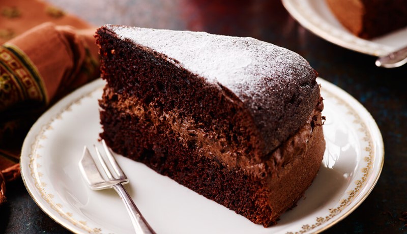 Chocolate coffee and cardamom truffle cake