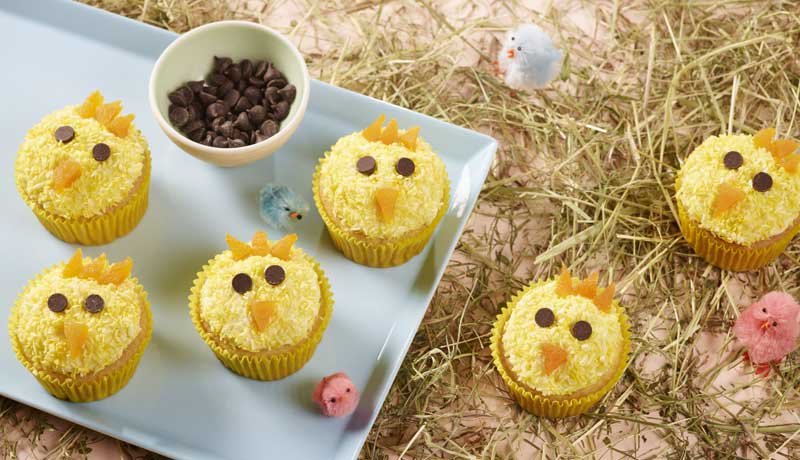 Filled Easter Chick Cupcakes
